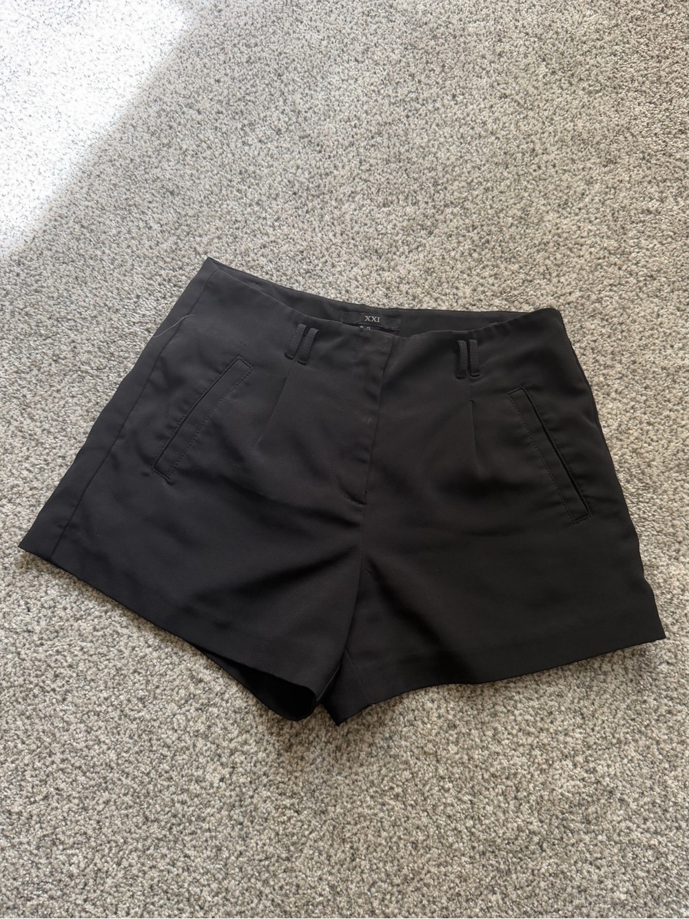 Forever 21 Black High-Waist Tailored Dress Shorts